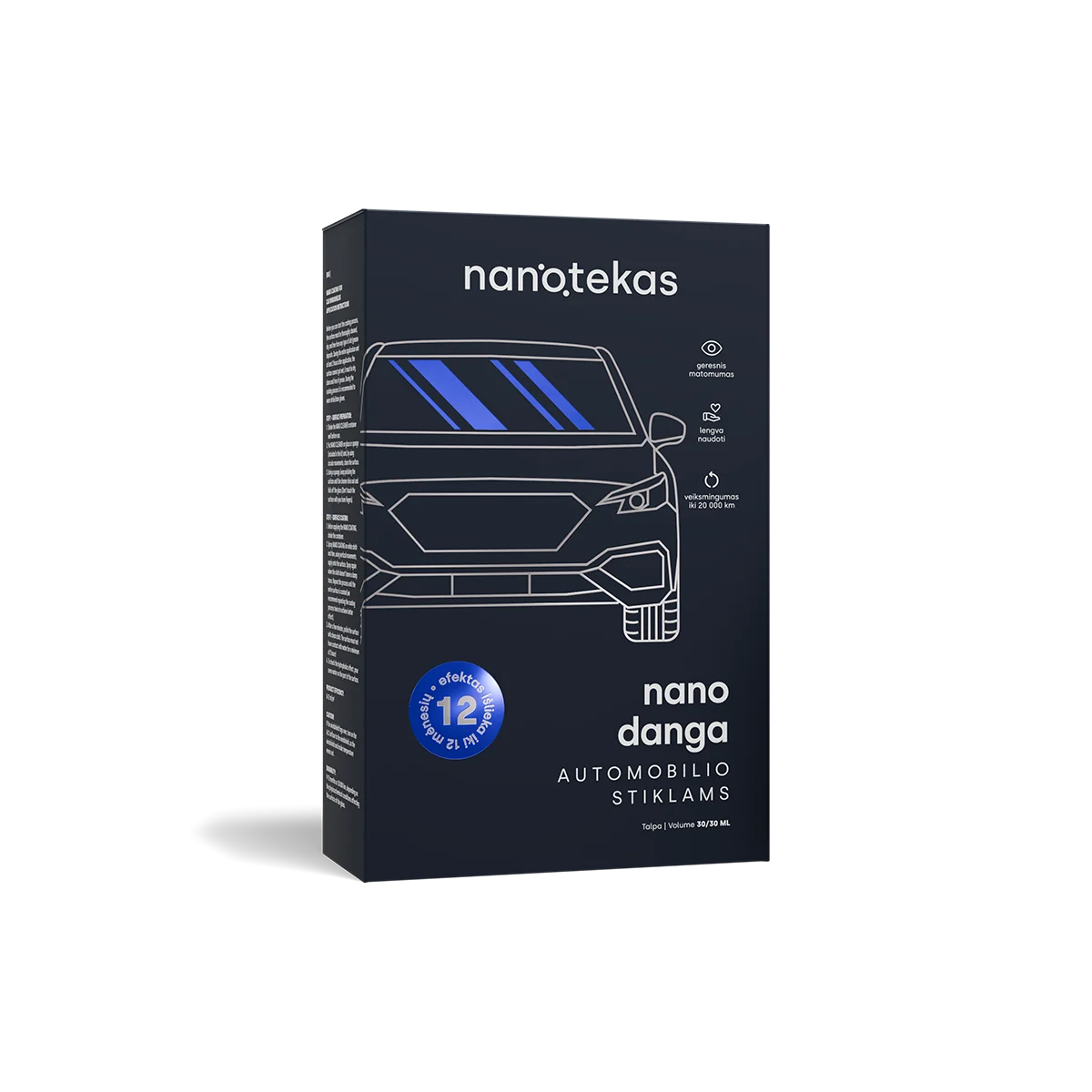 Nano danga automobilio stiklams