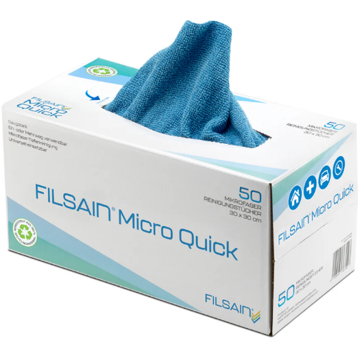 Mikropluošto šluostės FILSAIN® MICRO QUICK, 50vnt.